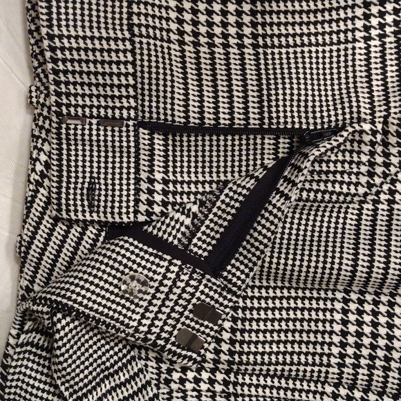 Halogen Bold Plaid Houndstooth Pant with Waist Tie Belt, Size 4, Black/White NWT - Picture 5 of 8